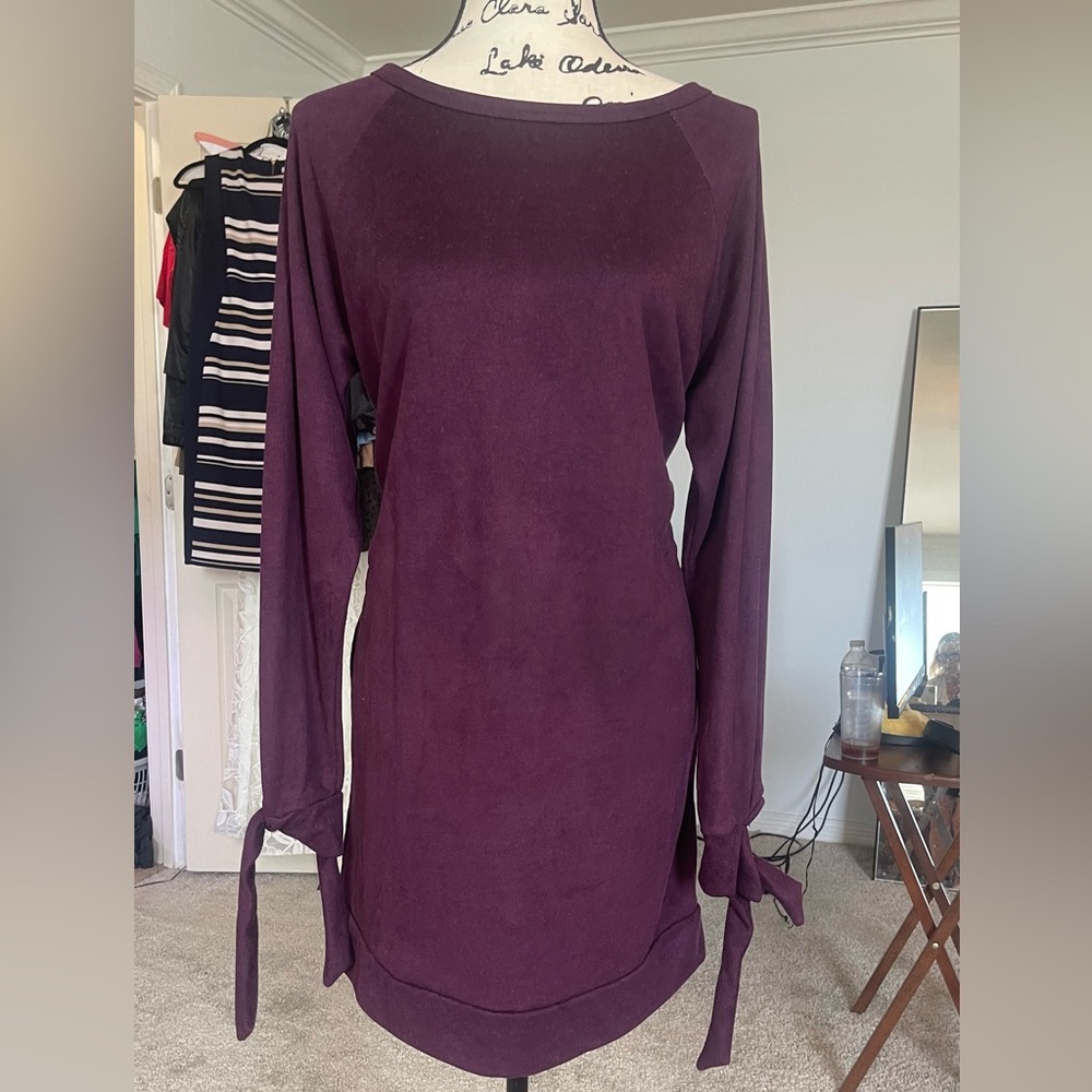 Super Soft eggplant colored dress or tunic long sleeves in EUC size M